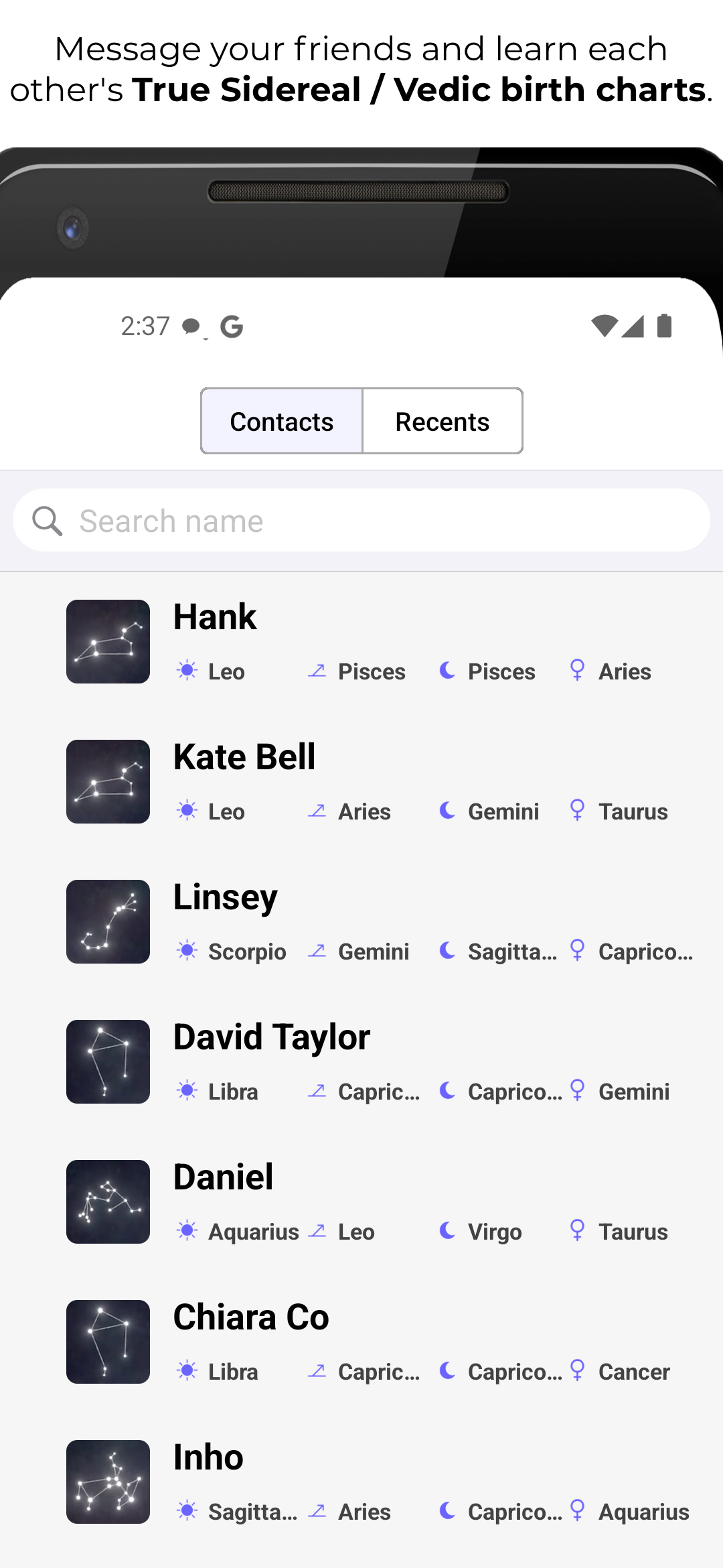 True Sidereal Social screenshot