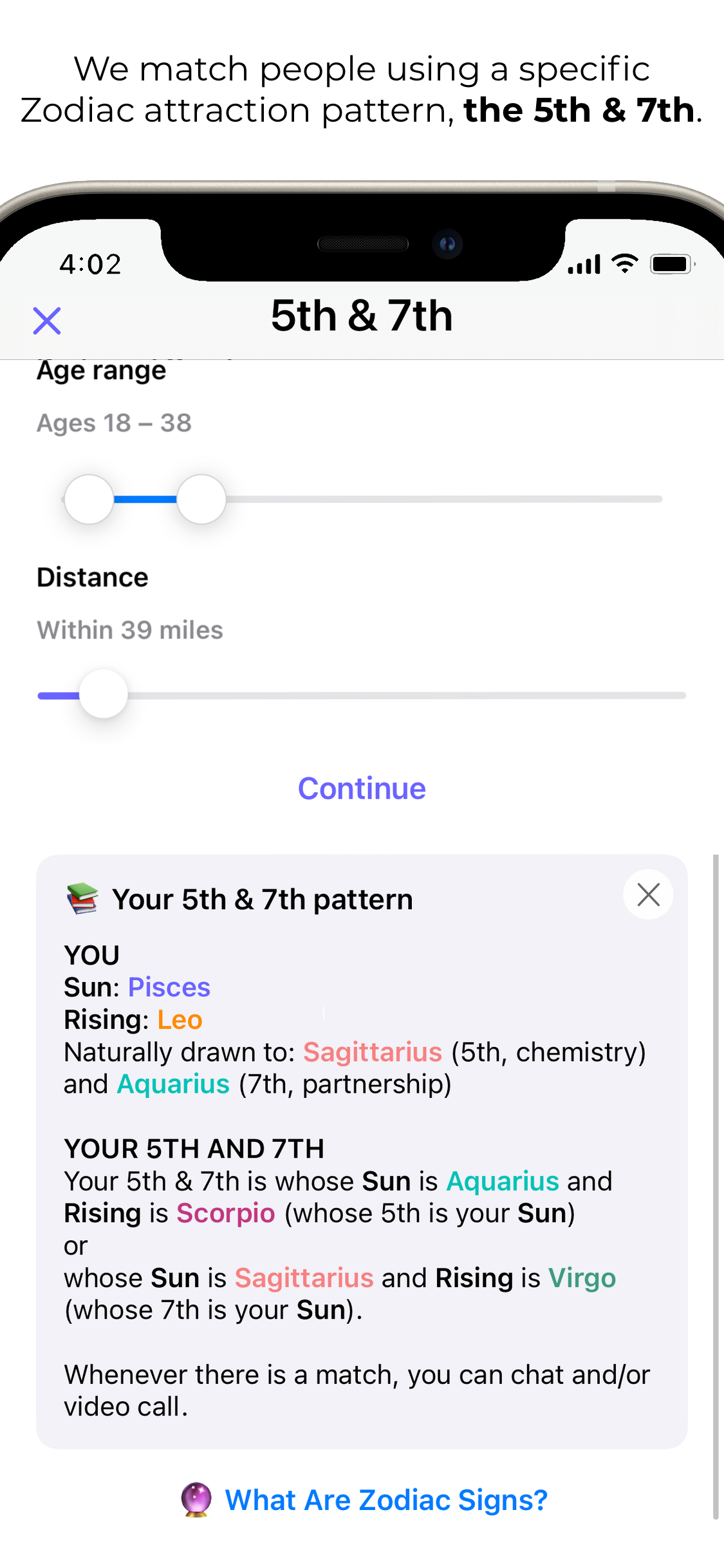 Matching explanation screenshot